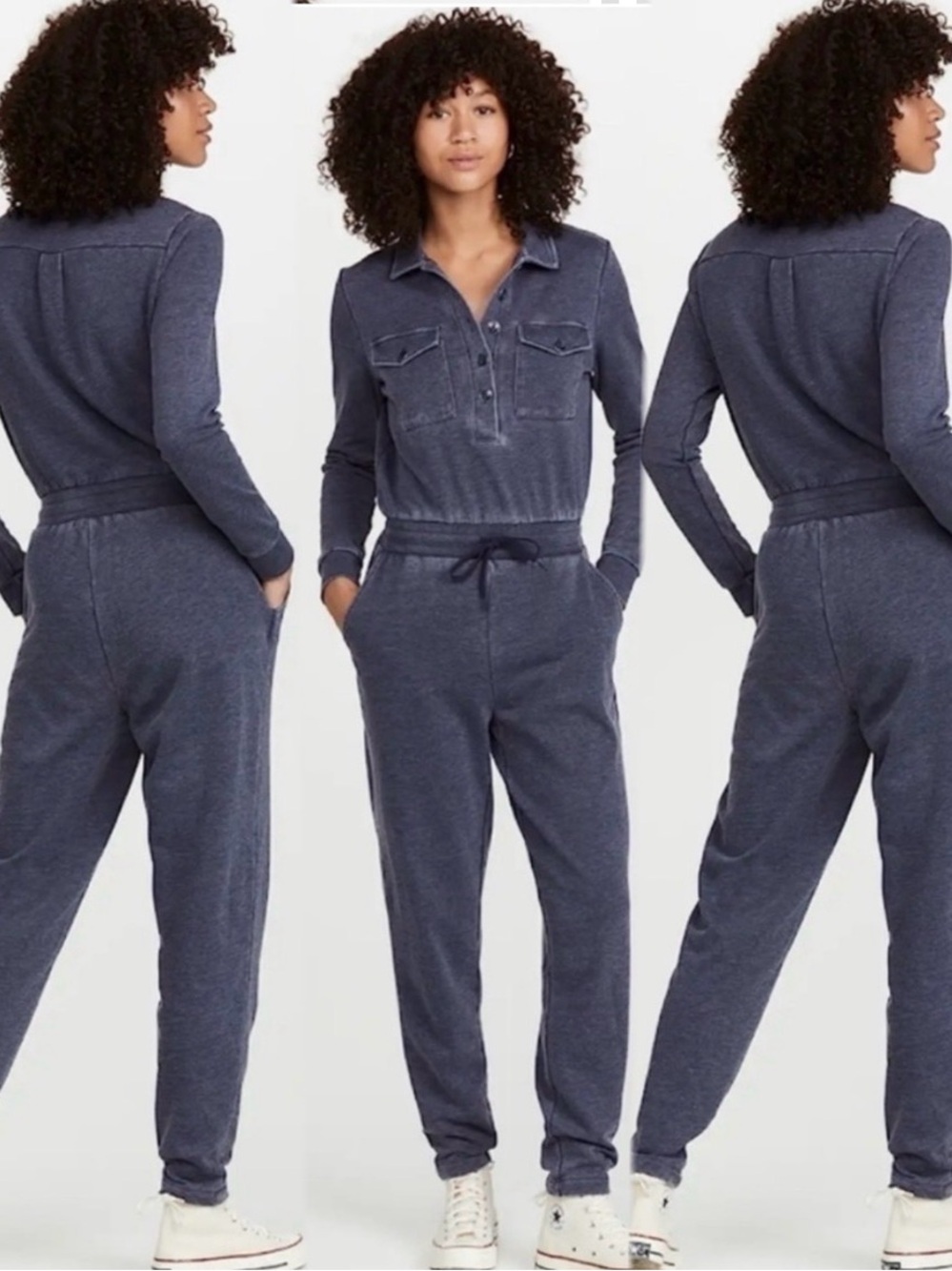 REVOLVE - 525 • French Terry Distressed Utility Jumpsuit size XS. NWT
